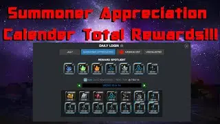 Summoner Appreciation Calendar Total Rewards!!!