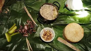 Hai anh em Đặt bẫy buổi chiều mưa v&agrave; chặt c&acirc;y m&oacute;c nếu ăn trong rừng #datbay#xanhthichdirung 
