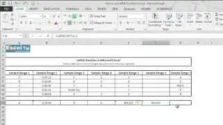 How to use LARGE function in Excel