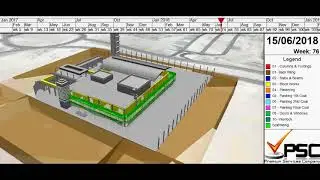 Public building 4D construction schedule animation