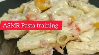 Relaxing ASMR:Education Creamy Chicken Pasta with Colorful Veggies Cooking Sounds Only🤤@EverYeat-111
