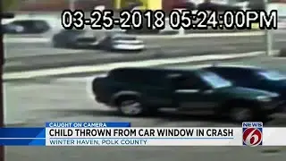 Child thrown from car window in crash