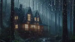 Fall Asleep Fast in 5 Minutes with Heavy Rain and Thunderstorm Sounds on Roof At Night