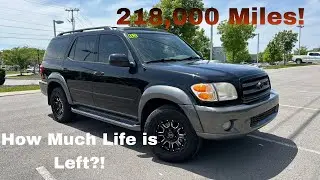 2003 Toyota Sequoia SR5 Leather 4.7 POV Test Drive & 218,000 Mile Review