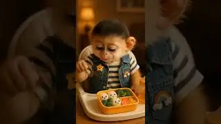 Baby monkey eating dinner