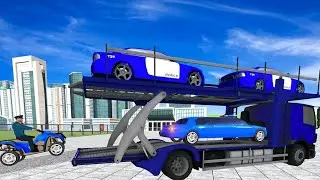US Police Limousine Car: Transporter Game - Police ATV Bike - Be a best US police driver