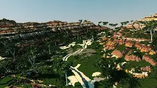 Minecraft | Пользовательская карта Savannah / Mesa размером 512x512 (Worldmachine + Worldpainter)