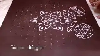 15×8 dots பொங்கல் கோலம் போடுவது எப்படி Pongal kolam in Tamil