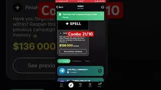 Spell Wallet 🔥 Daily Combo Puzzle 21/10 - 20/10 🔥 Free Token #airdrop #crypto #earn #money #mmo