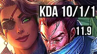SAMIRA & Taric vs YASUO & Thresh (ADC) | 10/1/1, 400+ games, Godlike | BR Grandmaster | v11.9