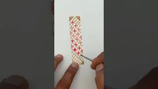 Part 45: Hand painted mini gift tag | Easy gold checkered | Pink and gold #giftwrappingideas t