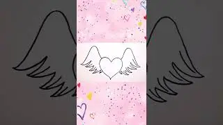 How To Draw A flying Heart Step By Step 💖| Heart Drawing | Simple Drawing colouring Tutorial | Easy