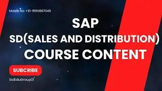 SAP Sales and Distribution SD Course Content