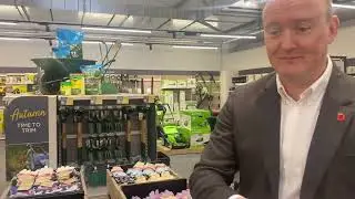 Graeme Jenkins CEO of Dobbies walks Punchline around the new 70,000 sq.ft Tewkesbury store