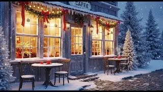 Cozy Winter Jazz Caf&eacute; ☕ Snowy Late Night Coffee Shop Ambience to Study, Relax & Sleep