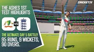 95 Runs, 9 Wickets, 90 Overs. The Ultimate Day 5 Battle! The Ashes 1st Test Highlights | Cricket 26