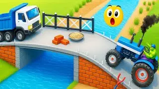 DIY Mini Truck Builds Brick & Metal Railing Bridge | Fun Construction Science Project