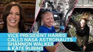 Vice President Kamala Harris Calls NASA Astronauts Shannon Walker and Kate Rubins