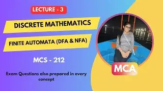 Day 3 | IGNOU MCA 1st Sem (MCS-212) | Discrete Mathematics | Finite Automata (DFA & NFA) with Exs