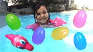 Fun Swimming and Opening Surprise Eggs, Swimming Toy Fish, Angry Birds, My Little Pony Toys