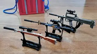 Miniature PUGB Rifle Toy Gun Collection 2022 - Mini 98K M4a1 OTs-14 Groza Keychain