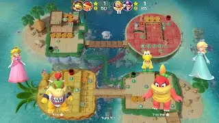 Super Mario Party Partner Party #2107 Watermelon Walkabout Bowser Jr & Pom Pom vs Wario & Waluigi