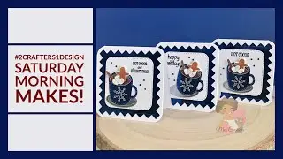 Hot Cocoa 3x3 Cards #2crafters1design #satmornmakes