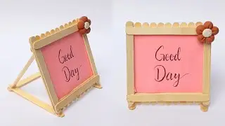 DIY-photo frame with popsicle sticks | Ice-cream craft ideas | Photo frame making | Crafter Artist