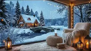 You’ll Want to Stay Here Forever ❄️ Cozy Winter Cabin Ambience by the River | 4K