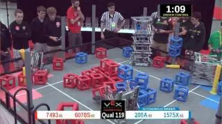 2015 VRC Arts Q119 - 7493 6078S vs 200A 1575X - 34 to 43 - VEX Worlds 2015 - Arts Division