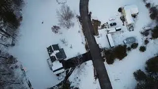 Lamprey River Epping, NH winter drone footage