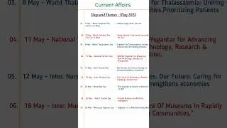 Current Affairs | Days and Themes - May 2025