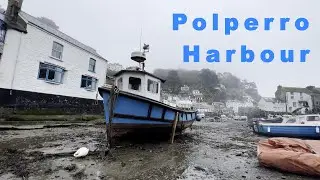 POLPERRO - Cornwall - Wet day, with low cloud, empty lanes and low tide.