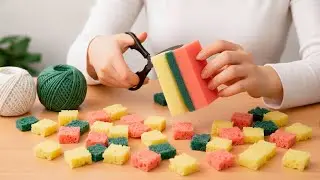 INCREDIBLE! 🤩 Look what I made from regular dish sponges! 😍  DIY Home Decor Ideas!
