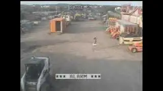Woman captured breaking into equipment container at Hertz