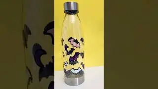 $1 water bottle with a custom Halloween vinyl wrap