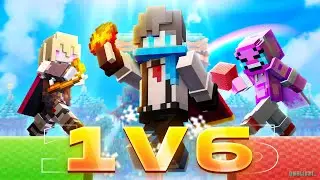 Minecraft Bedwars Youtuber vs 6 Pros