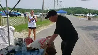 The Trance-Master, Hypnotist John Cerbone Speed-Trancing a fan at the NJ Crawfish Festival