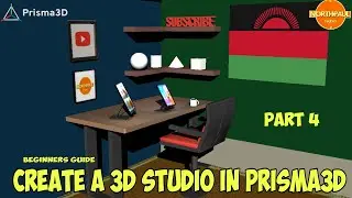 HOW TO CREATE A 3D STUDIO IN PRISMA3D | PART 4 | WALLS, FLOOR, SHELVES & LIGHTING