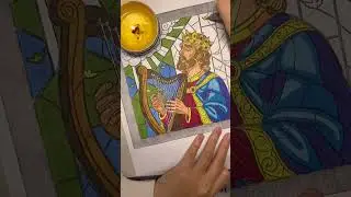 ASMR coloring &ndash; David Plays the Harp Praising God 🎶✨ #drawing #art #illustration #coloringbook
