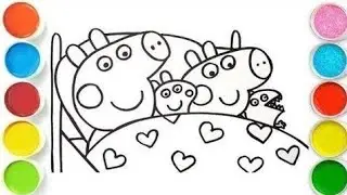 Peppa Pig and George Bed Drawing, Painting & Coloring For Kids and Toddlers_ Kids Art