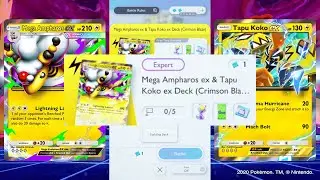 Событие Mareep Drop Event - Mega Ampharos EX & Tapu Koko EX (Expert) Pok&eacute;mon TCG Pocket