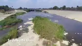 Aerial video of the Sepulveda Dam