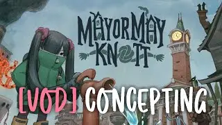 [Twitch VOD] Concept updates for Mayor May Knott - Waterfall and Mine Entrances | Game Dev Art