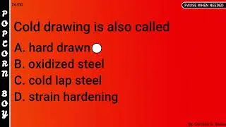 TEST 35 ENGINEERING MATERIALS -- FREE ELEMENTS REVIEWER FOR MECHANICAL ENGINEERING BOARD EXAM (MD)