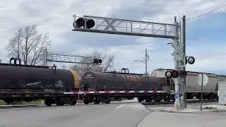 CSX 3004 Leads Manifest South | Eastom St. (OH-65), Railroad Crossing, Leipsic, OH
