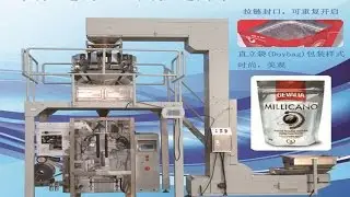 automatic snacks/candy multihead combined weigher filling packing machine with zipper bag