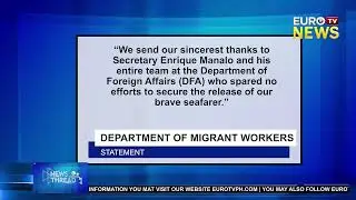 FILIPINO CREW OF MSC ARIES, AMONGST RELEASED BY IRANIAN -- DMW