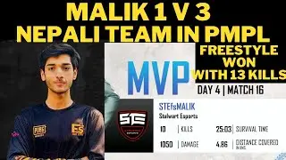 FsMalik 1 v 3 vs Nepali Team in PMPL | FreeStyle chicken dinner in PMPL scrims | PMPL Final day
