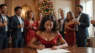 In Tears, His Pregnant Wife Signed the Divorce Papers at a Christmas Party  While His Family Laughed